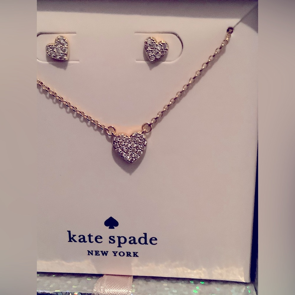Kate Spade Pave Earrings and Necklace Yours Truly